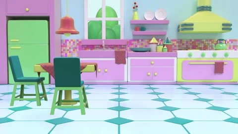 Kitchen (8K)  animation in 4k Stock Footage 276128786
