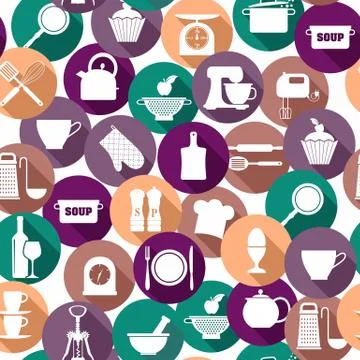 Kitchen abstract background.Seamless pattern Stock Illustration