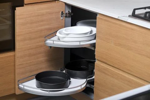 Kitchen access mechanism Magic corner for Blind Corner Cabinets. Solution for a 写真素材