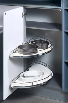 Kitchen access mechanism Magic corner for Blind Corner Cabinets. Solution for a Stock Photos