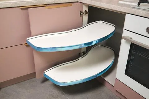 Kitchen access mechanism Magic corner for Blind Corner Cabinets. Solution for a Stock Photos