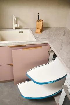 Kitchen access mechanism Magic corner for Blind Corner Cabinets. Solution for a 写真素材