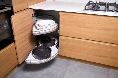 Kitchen access mechanism Magic corner for Blind Corner Cabinets. Solution for a 写真素材