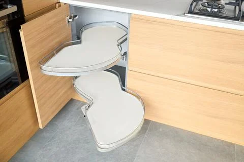 Kitchen access mechanism Magic corner for Blind Corner Cabinets. Solution for a Stock Photos