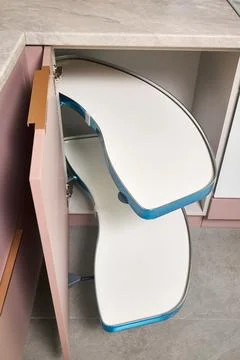Kitchen access mechanism Magic corner for Blind Corner Cabinets. Solution for Stock Photos