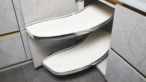 Kitchen access mechanism Magic corner for Blind Corner Cabinets. Solution for 写真素材