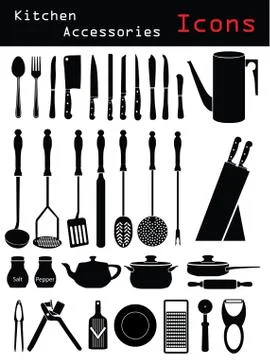 Kitchen accessories Stock Illustration