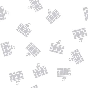 Kitchen and bath cabinets glyph vector seamless pattern Stock Illustration