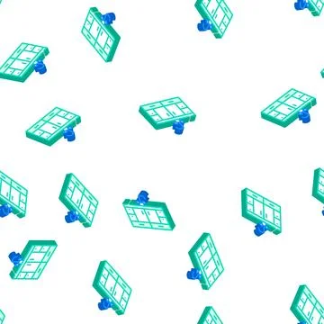 Kitchen and bath cabinets isometric icon seamless pattern Illustrazione stock
