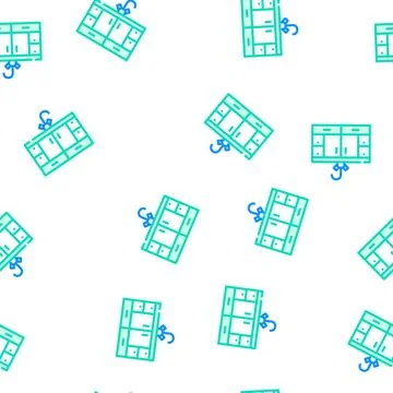 Kitchen and bath cabinets vector seamless pattern Stock Illustration