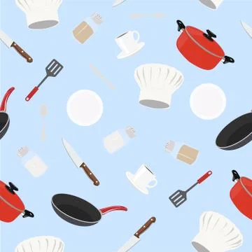 Kitchen and Cheff Pattern Stock Illustration