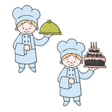 Kitchen and confectioner color vector illustration Stock Illustration