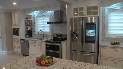 Kitchen and cooking area. OPen concept design Stock Footage 111496970