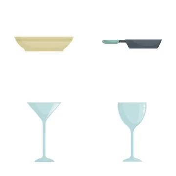 Kitchen and dining vector icons Stockillustratie