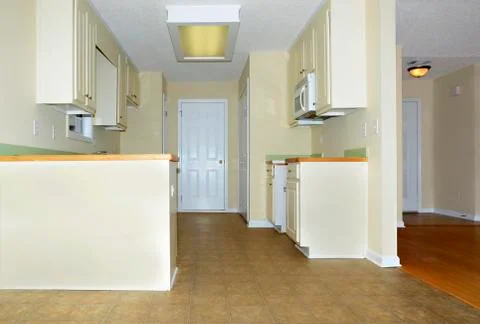 Kitchen and entry area Stock Photos