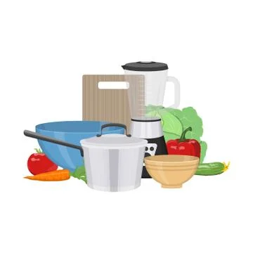 Kitchen and food preparing topic. Stock Illustration