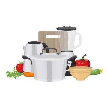 Kitchen and food preparing topic. Stock Illustration