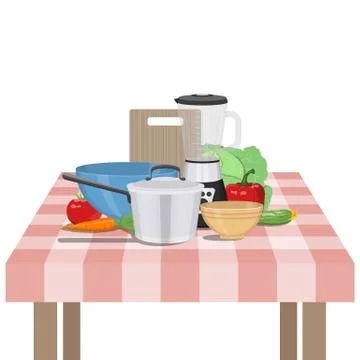 Kitchen and food preparing topic. Stock Illustration