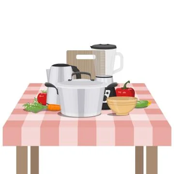 Kitchen and food preparing topic. Stock Illustration