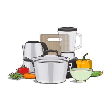 Kitchen and food preparing topic. Illustrazione stock