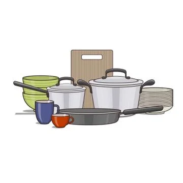 Kitchen and food preparing topic. Stock Illustration