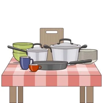 Kitchen and food preparing topic. Stock Illustration