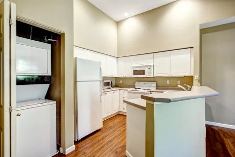 Kitchen and laundry area Stock Photos