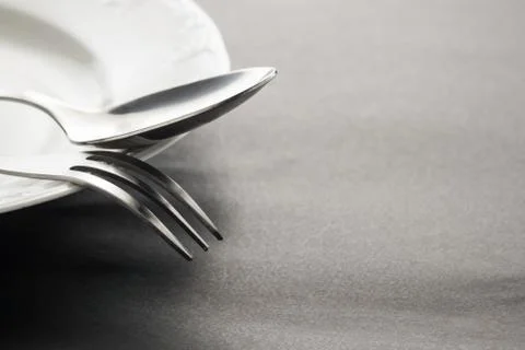 Kitchen and restaurant silverware. Stock Photos