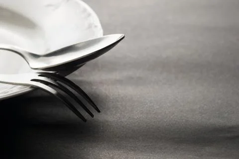 Kitchen and restaurant silverware. Stock Photos