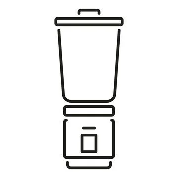 Kitchen appliance blender preparing healthy smoothie drink line icon Stock Illustration