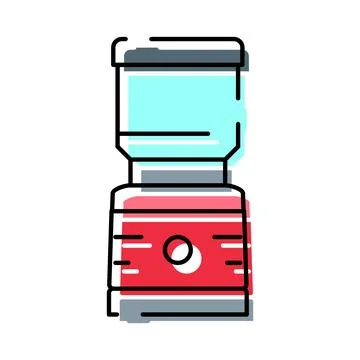 Kitchen appliance blending fruit for healthy smoothie Illustrazione stock