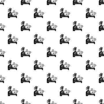 Kitchen appliance food processor blender seamless pattern Stock Illustration