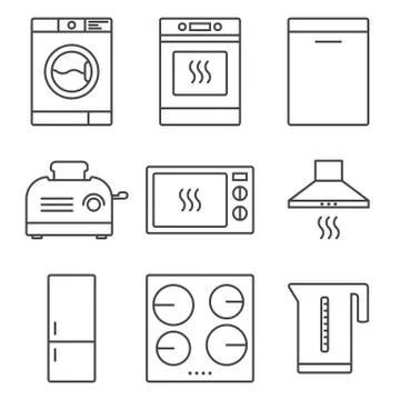 Kitchen appliance icons Stock Illustration