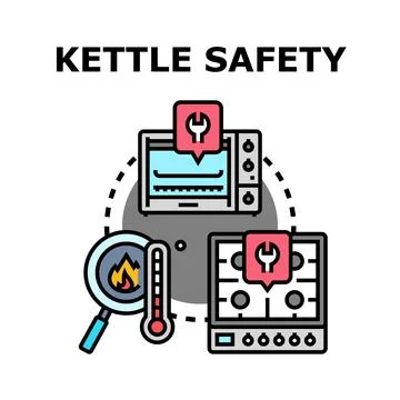 Kitchen appliance safety rules and maintenance concept Stock Illustration