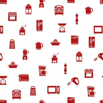 Kitchen appliances and tools seamless pattern Stock Illustration