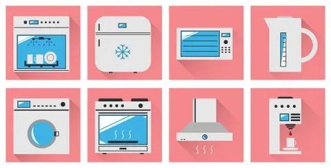 Kitchen appliances flat icon Stockillustratie