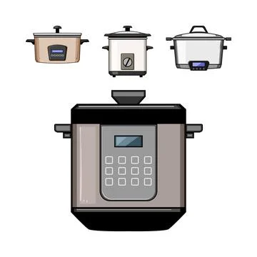 Kitchen appliances offering versatile slow cooking food preparation Stock-Illustration