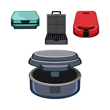 Kitchen appliances preparing breakfast and meal food イラスト素材