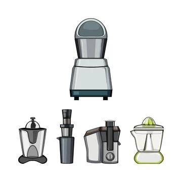 Kitchen appliances preparing healthy refreshing fruit juice drinks Stock Illustration
