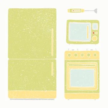 Kitchen appliances set. Stock Illustration