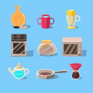 Kitchen Appliances Set Stock Illustration