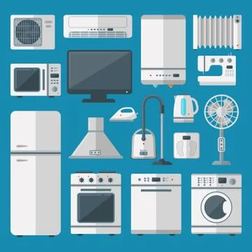 Kitchen appliances vector set Stock Illustration