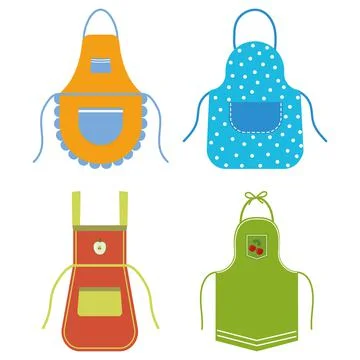 Kitchen apron, color vector illustration isolated on a white background Illustrazione stock