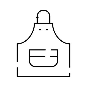 Kitchen apron cooking garment line icon Illustration
