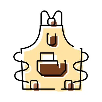 Kitchen apron cooking uniform protective garment icon Illustration