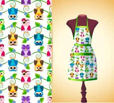 Kitchen apron on a dummy Illustrazione stock