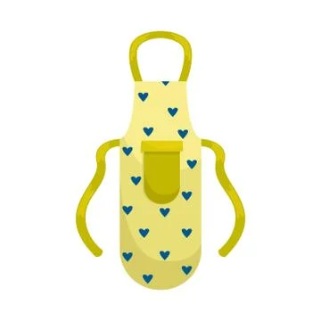 Kitchen apron in the hearts. Isolated flat vector illustration. Stock Illustration