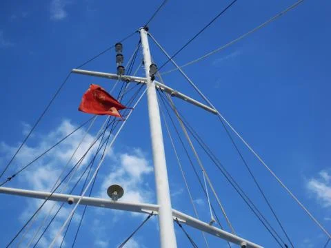 A kitchen apron on a mast Stock Photos
