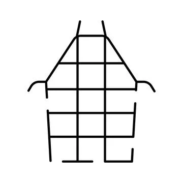 Kitchen apron outline icon with grid pattern Ilustración de archivo
