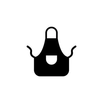 Kitchen Apron Protective Garment Flat Vector Icon Stock Illustration